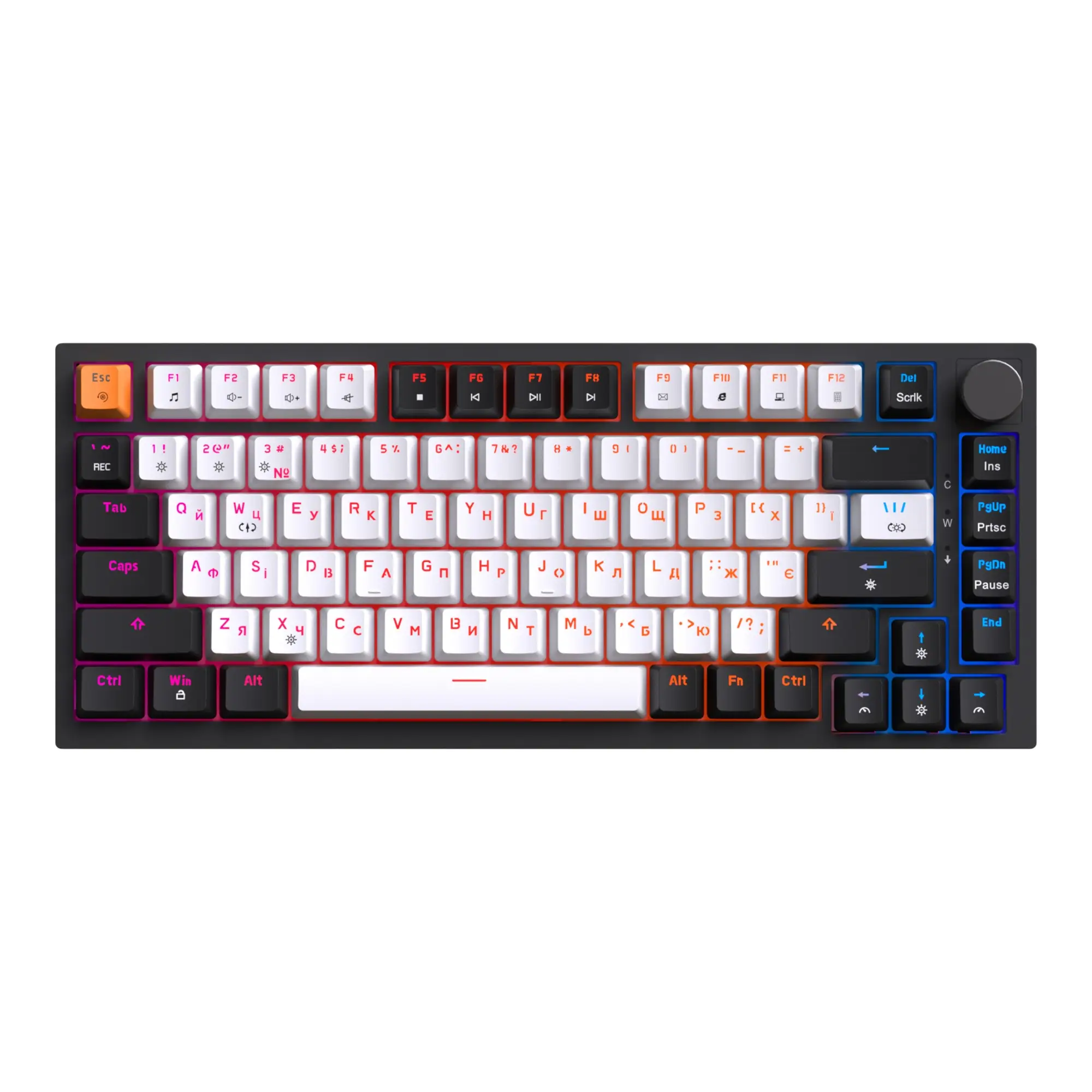 Купити Клавіатура OfficePro MK160B Hot-Swap Red Swich RGB USB Black (MK160B) - фото 1
