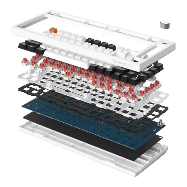 Купити Клавіатура OfficePro MK160B Hot-Swap Red Swich RGB USB Black (MK160B) - фото 5