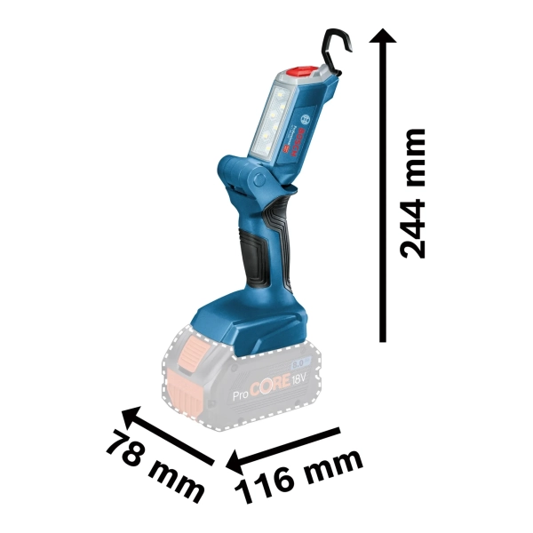 Купить Фонарь Bosch GLI 18V-300 SOLO (без АКБ и ЗУ) (0.601.4A1.100) - фото 9