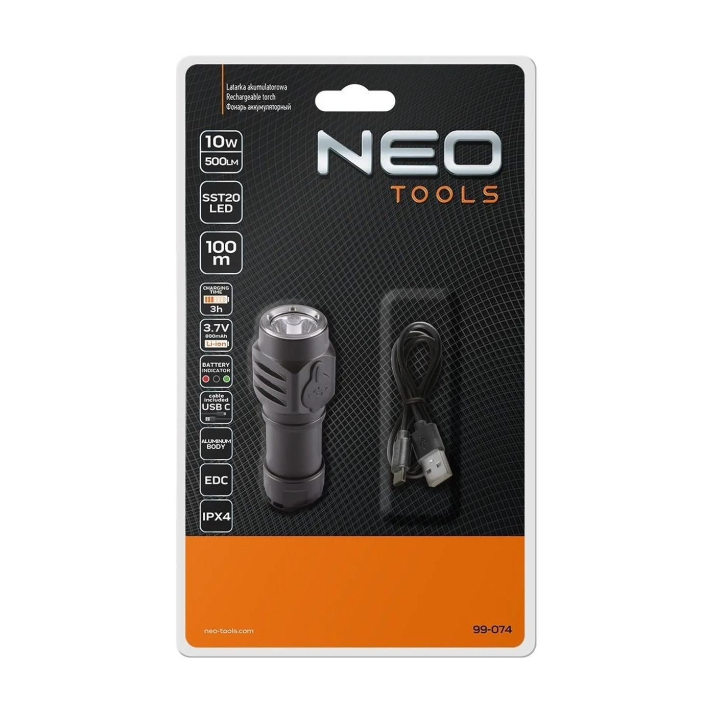 Купить Фонарь ручной аккумуляторный Neo Tools (99-074) - фото 4