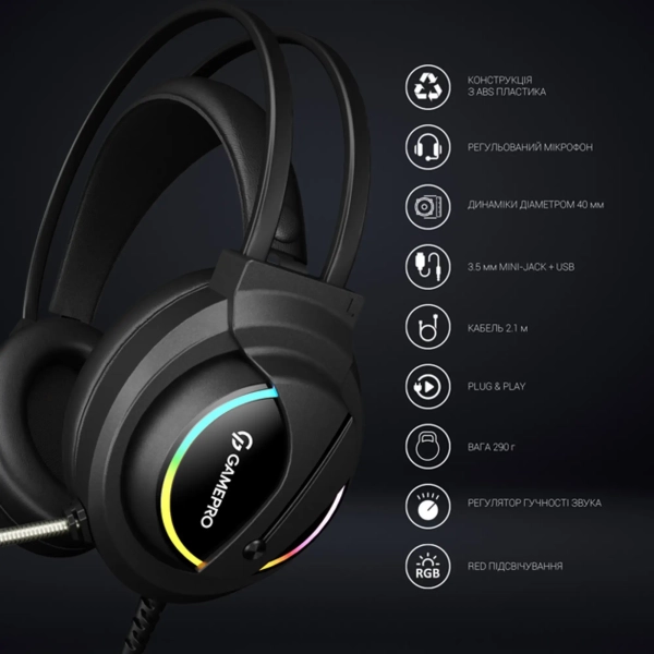 Купить Наушники GamePro HS565 Nitro Black (HS565) - фото 5