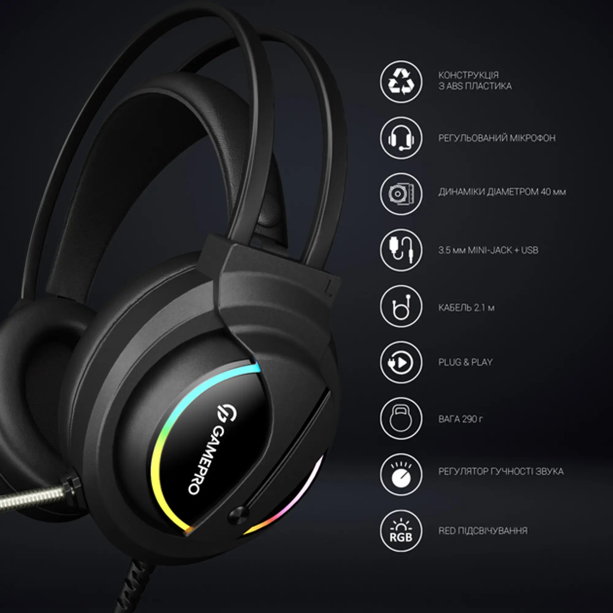 Купить Наушники GamePro HS565 Nitro Black (HS565) - фото 5