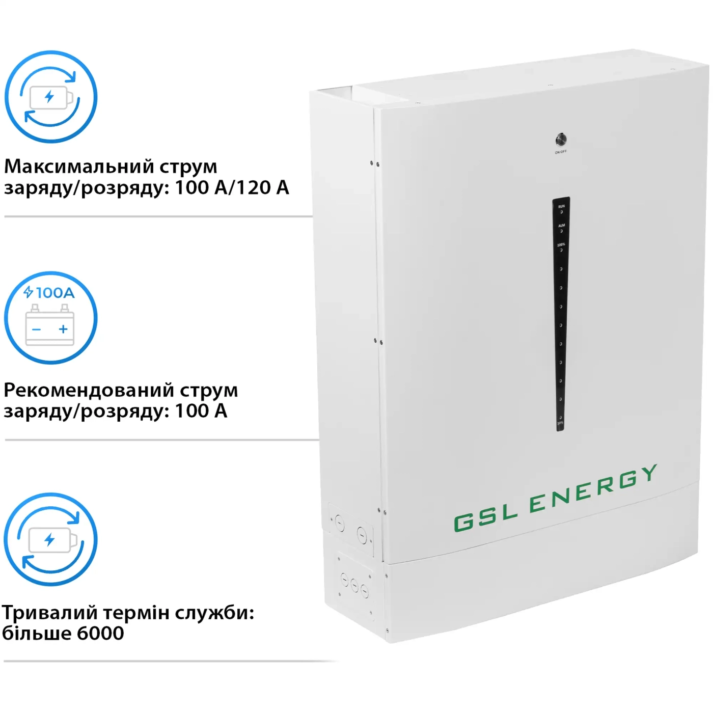 Купить Аккумуляторная батарея GSL 51.2V 200Ah 10.24kWh LiFePO4 (HESS51200A) - фото 4