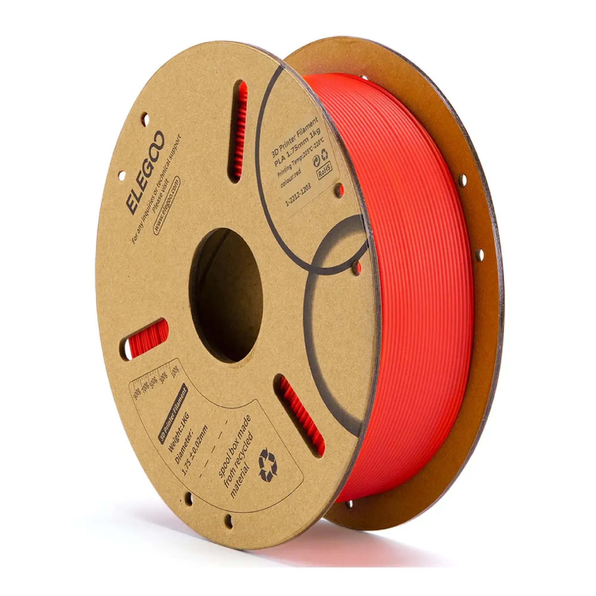 Купити PLA Filament (пластик) для 3D принтера ELEGOO 1кг, 1.75мм, червоний (50.203.0043) - фото 1