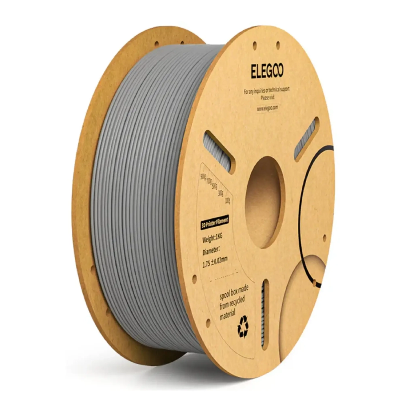 Купити PLA Plus Filament (пластик) для 3D принтера ELEGOO 1кг, 1.75мм, сірий (50.203.0050) - фото 1