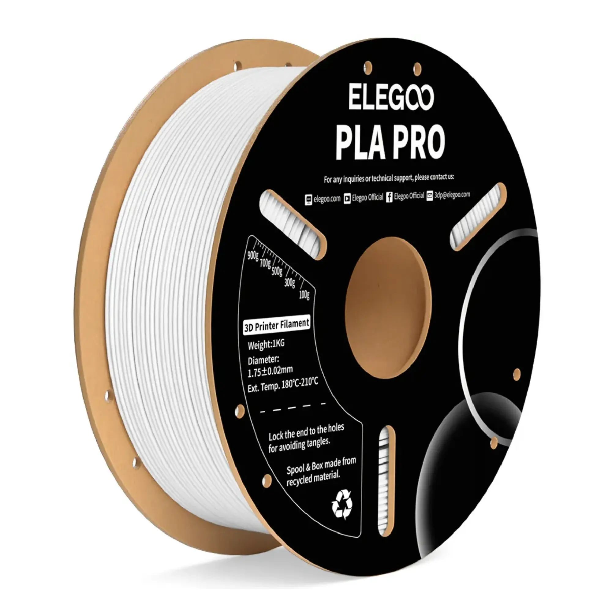 Купить PLA PRO Filament (пластик) для 3D принтера ELEGOO 1кг, 1.75мм, серый (50.203.0189) - фото 1
