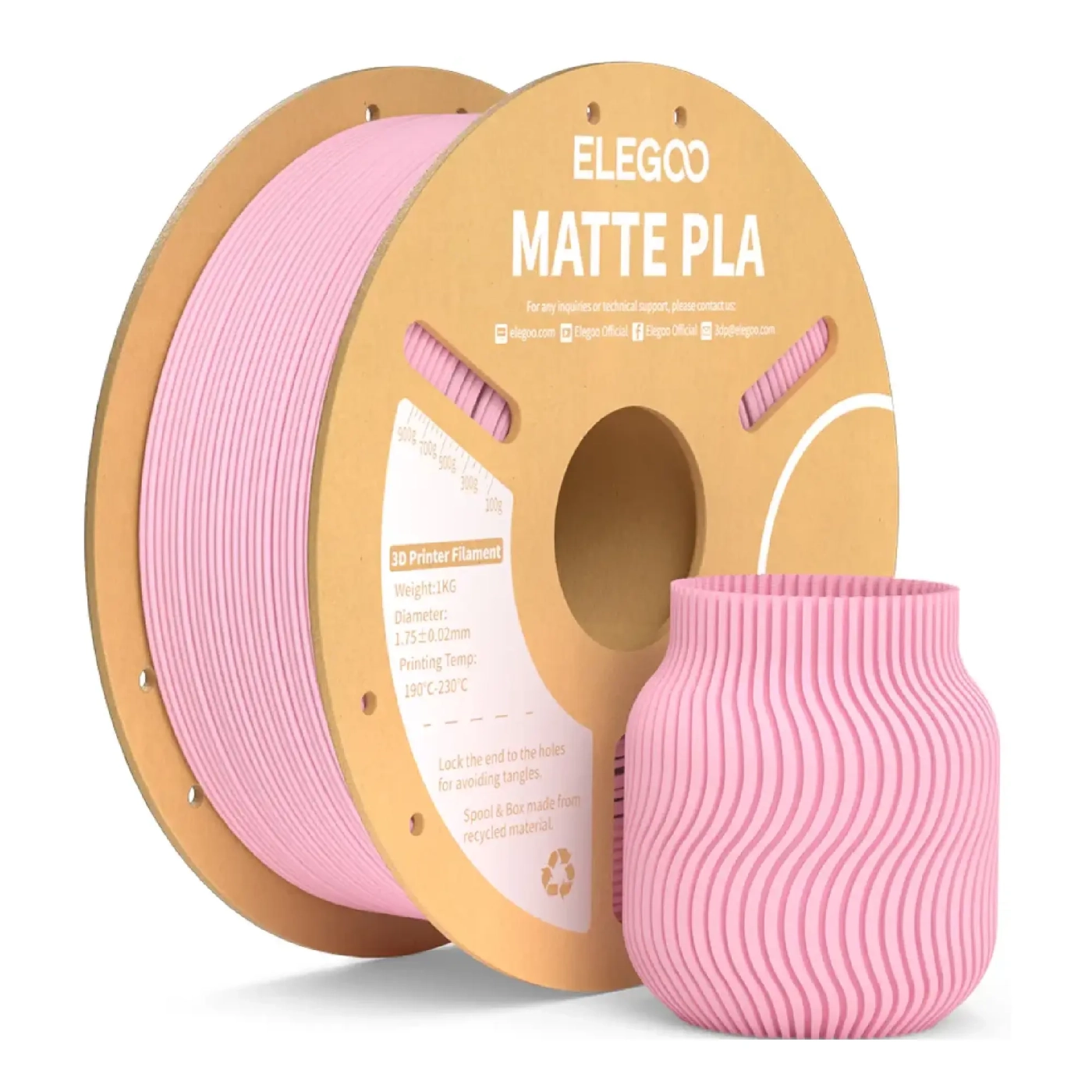 Купить PLA Filament (пластик) для 3D принтера ELEGOO матовый 1кг, 1.75мм, розовая сакура (50.203.0258) - фото 1