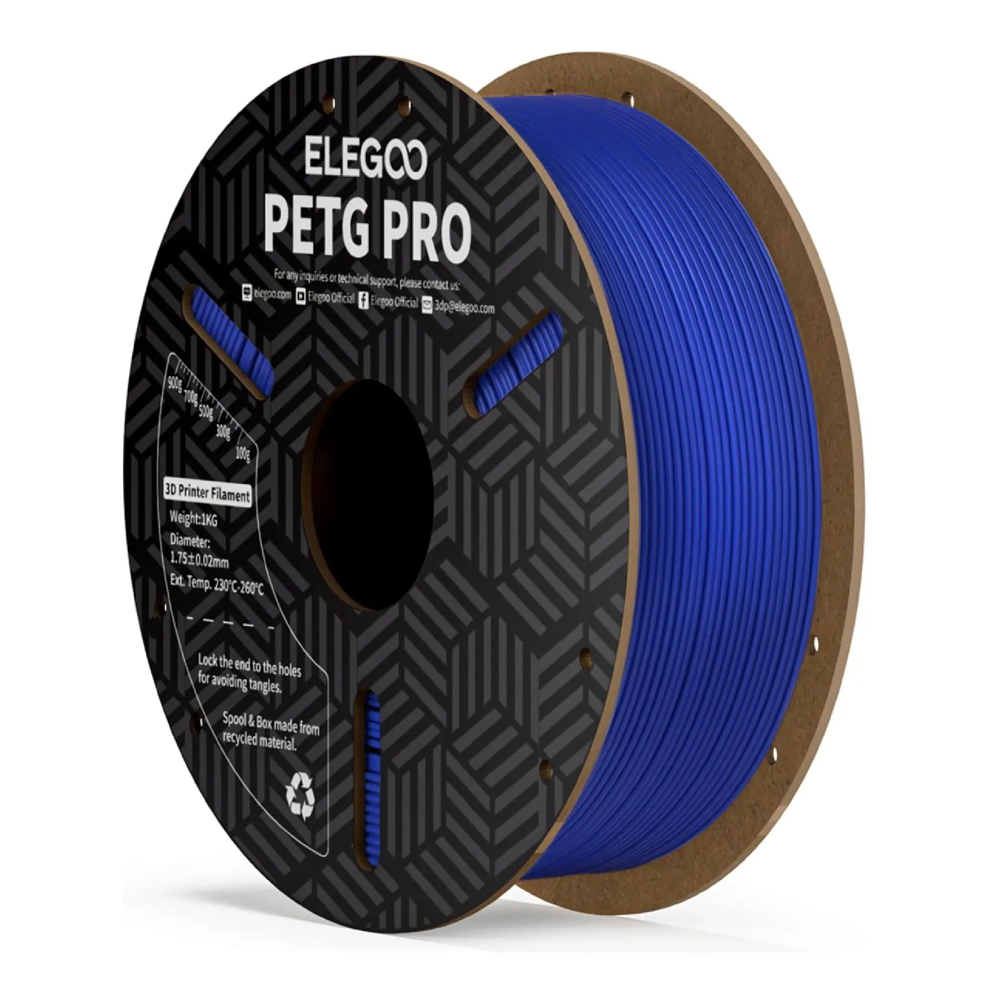 Купити PETG PRO Filament (пластик) для 3D принтера ELEGOO 1кг, 1.75мм, синій (50.203.0201) - фото 1