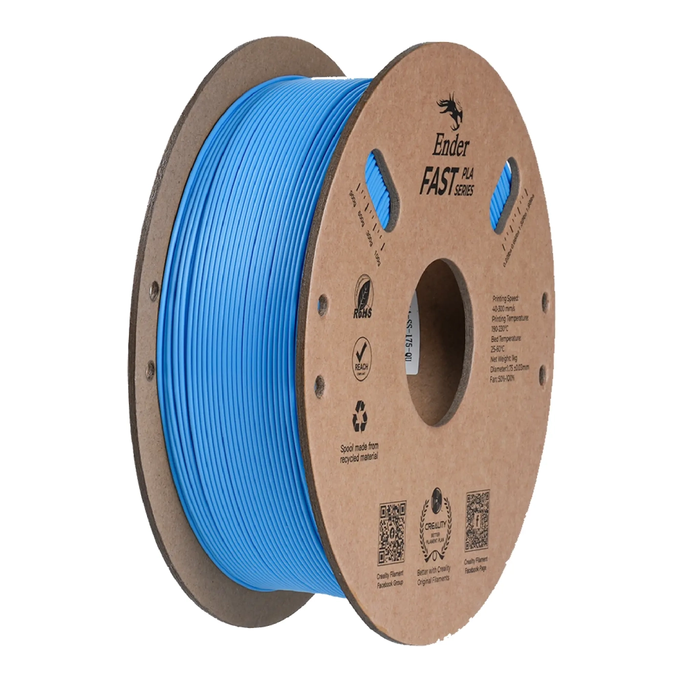 Купить Fast PLA Filament (пластик) для 3D принтера CREALITY Ender 1кг, 1.75мм, светло-голубой (3301010431) - фото 1