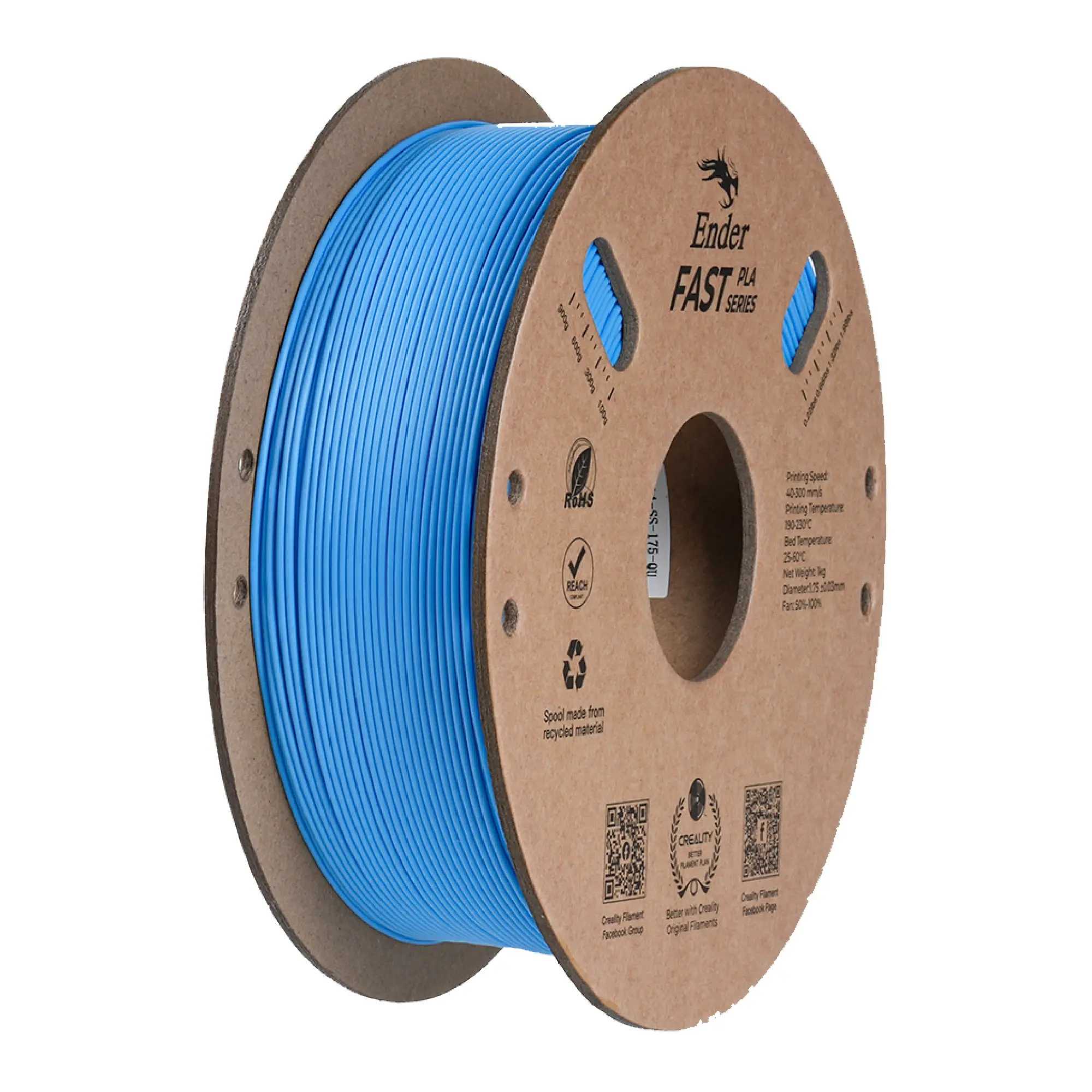 Купить Fast PLA Filament (пластик) для 3D принтера CREALITY Ender 1кг, 1.75мм, светло-голубой (3301010431) - фото 1