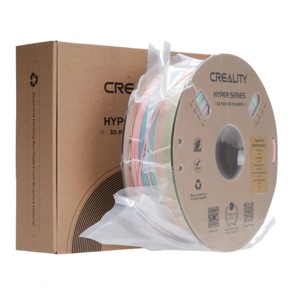 Купить Hyper PLA Filament (пластик) для 3D принтера CREALITY 1кг, 1.75мм, радужный, дикий цветок (длинный градиент) (3301010426) - фото 4