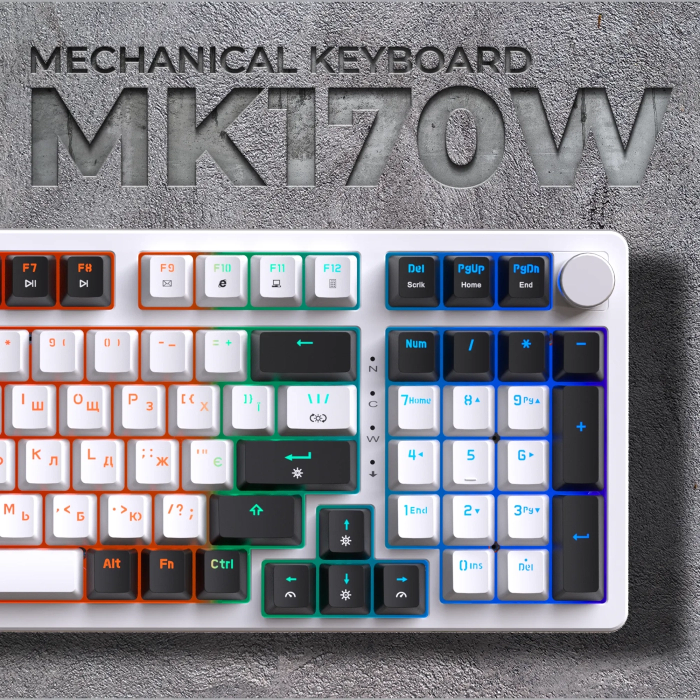 Купить Клавиатура GamePro MK170W Hot-Swap Red Switch RGB White - фото 6