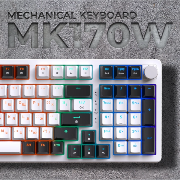 Купить Клавиатура GamePro MK170W Hot-Swap Red Switch RGB White - фото 6