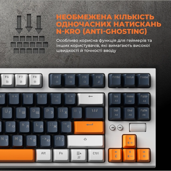Купити Клавіатура GamePro MK180W Hot-Swap Red Switch RGB White - фото 16