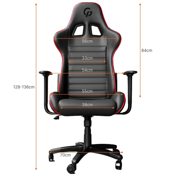 Купити Крісло для геймерів GamePro Rush (GC-575-Black-Red) - фото 14