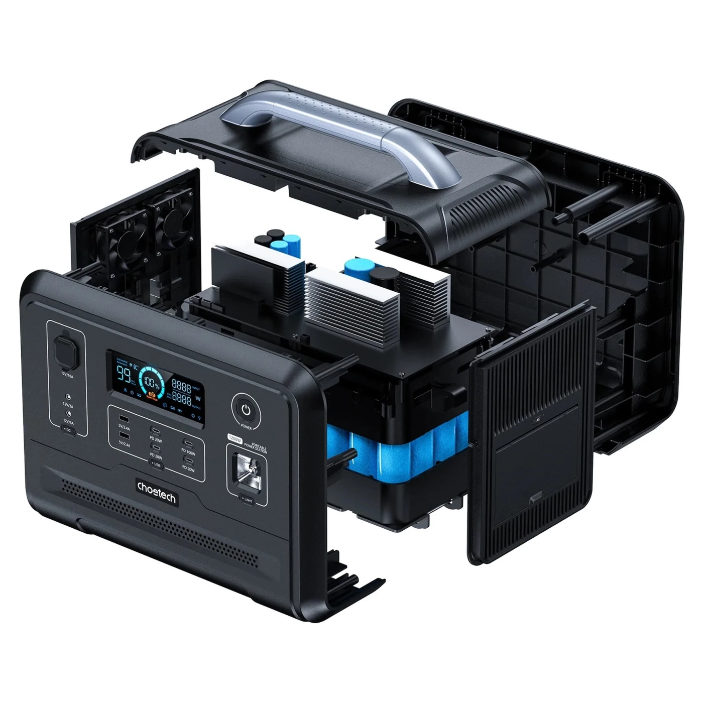 Купить Зарядная станция Choetech BS005-EU-BK 1200W 960Wh - фото 6