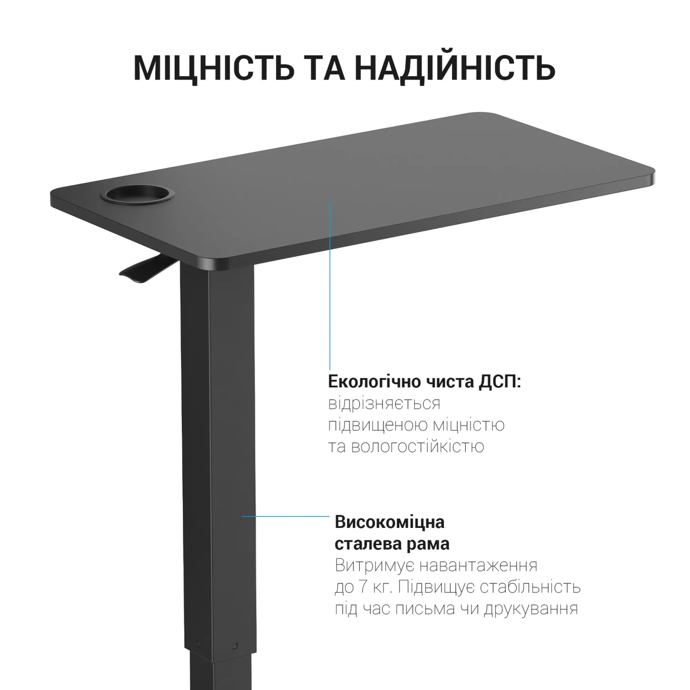 Купити Офісний стіл з регулюванням висоти OfficePro ODM366BK - фото 12