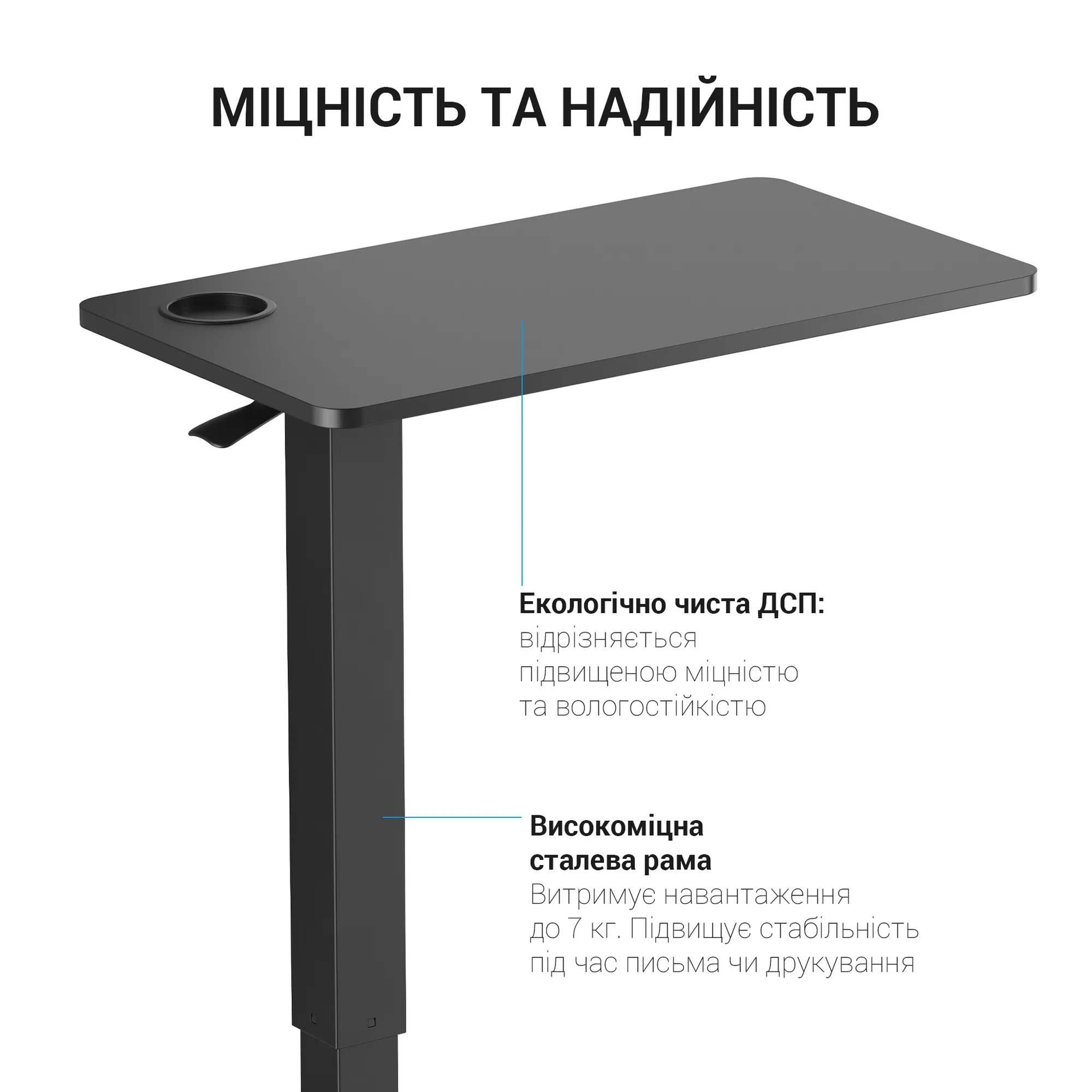 Купити Офісний стіл з регулюванням висоти OfficePro ODM366BK - фото 12