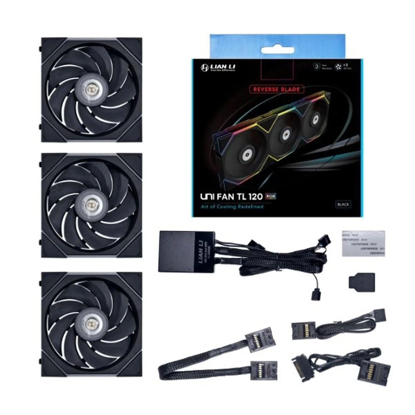 Купити Вентилятор Lian Li Uni Fan TL 120 Reverse Blade Black 3-pack (G99.12RTL3B.00) - фото 5