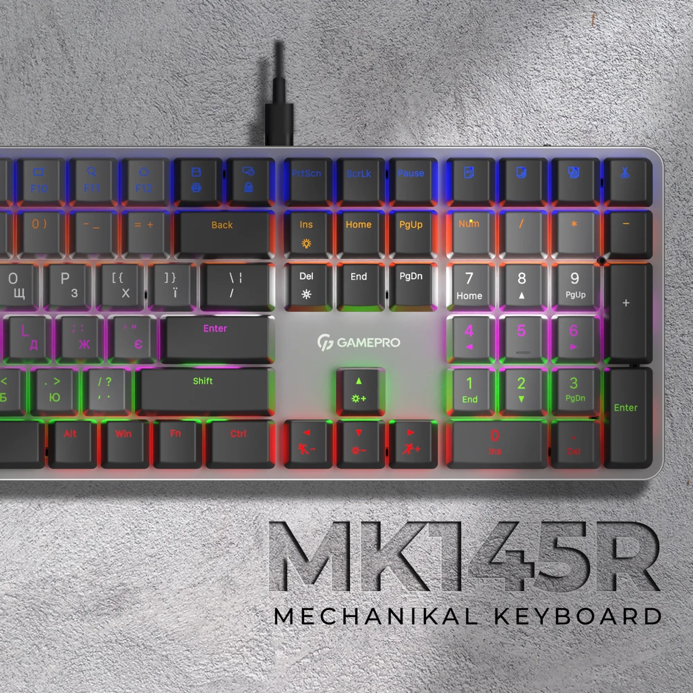 Купити Клавіатура GamePro MK145R Red Swich Low Profile USB Dark Gray - фото 4