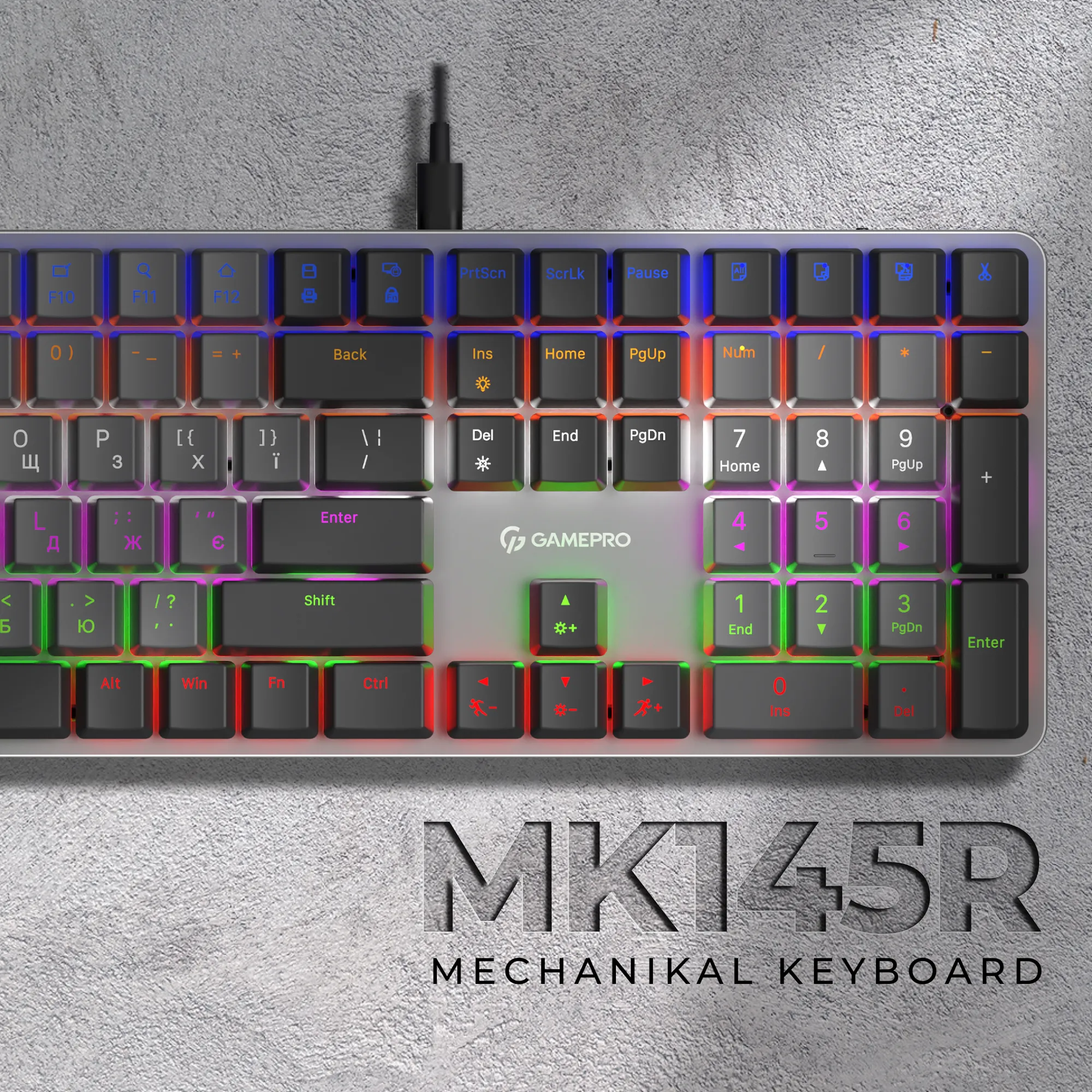 Купити Клавіатура GamePro MK145R Red Swich Low Profile USB Dark Gray - фото 4