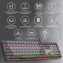 Купити Клавіатура GamePro MK145R Red Swich Low Profile USB Dark Gray - фото 8
