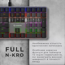 Купити Клавіатура GamePro MK145R Red Swich Low Profile USB Dark Gray - фото 10