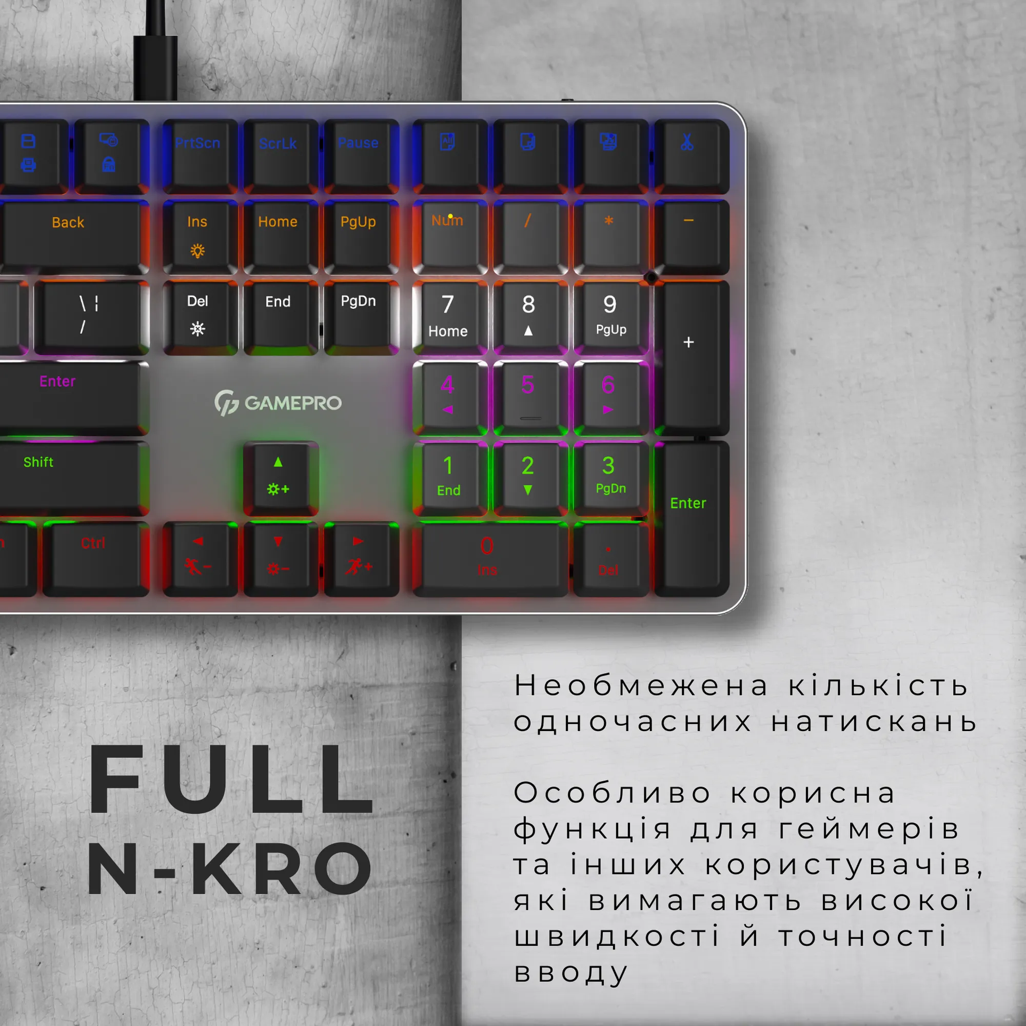 Купити Клавіатура GamePro MK145R Red Swich Low Profile USB Dark Gray - фото 10