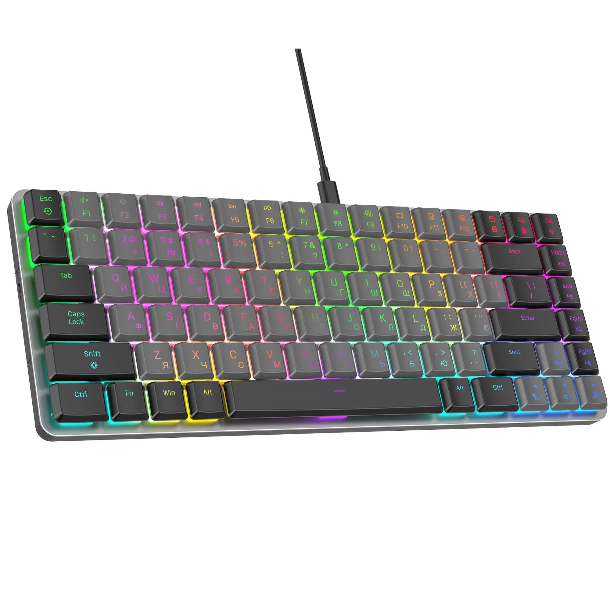 Купить Клавиатура GamePro MK141R Red Swich Low Profile RGB USB Dark Gray - фото 2