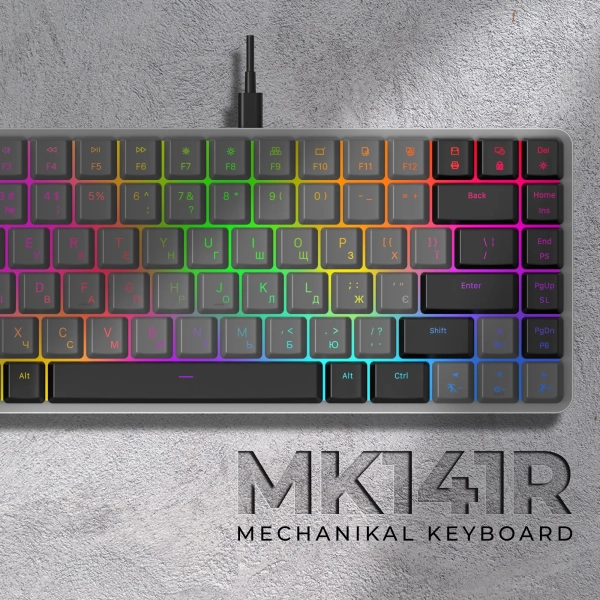 Купить Клавиатура GamePro MK141R Red Swich Low Profile RGB USB Dark Gray - фото 4
