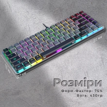 Купить Клавиатура GamePro MK141R Red Swich Low Profile RGB USB Dark Gray - фото 5