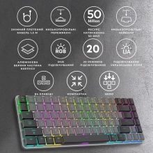 Купить Клавиатура GamePro MK141R Red Swich Low Profile RGB USB Dark Gray - фото 8