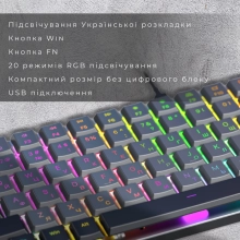 Купить Клавиатура GamePro MK141R Red Swich Low Profile RGB USB Dark Gray - фото 9