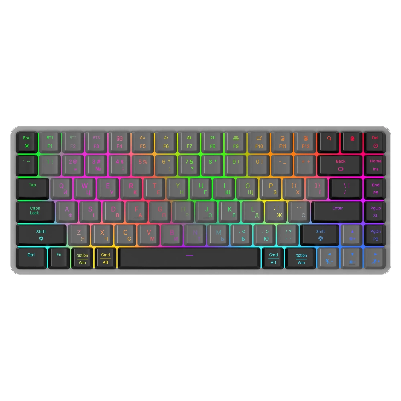 Купить Клавиатура GamePro MK230R Red Swich Low Profile RGB Wireless/Bluetooth/USB Dark Gray - фото 1
