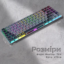 Купить Клавиатура GamePro MK230R Red Swich Low Profile RGB Wireless/Bluetooth/USB Dark Gray - фото 5