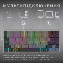 Купить Клавиатура GamePro MK230R Red Swich Low Profile RGB Wireless/Bluetooth/USB Dark Gray - фото 7
