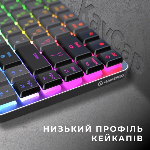 Купить Клавиатура GamePro MK230R Red Swich Low Profile RGB Wireless/Bluetooth/USB Dark Gray - фото 8