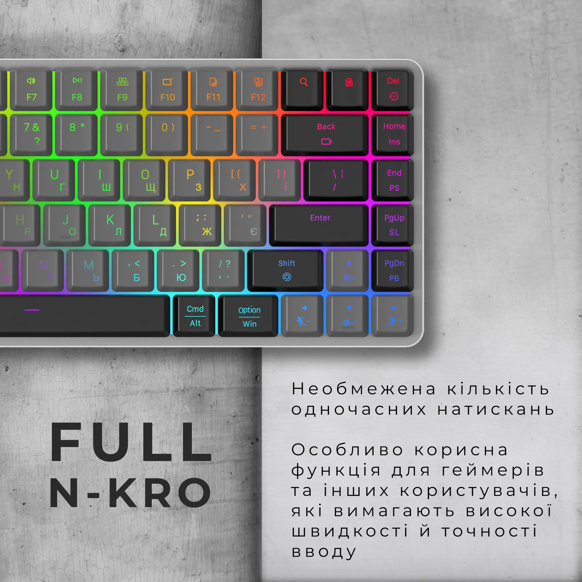 Купить Клавиатура GamePro MK230R Red Swich Low Profile RGB Wireless/Bluetooth/USB Dark Gray - фото 12