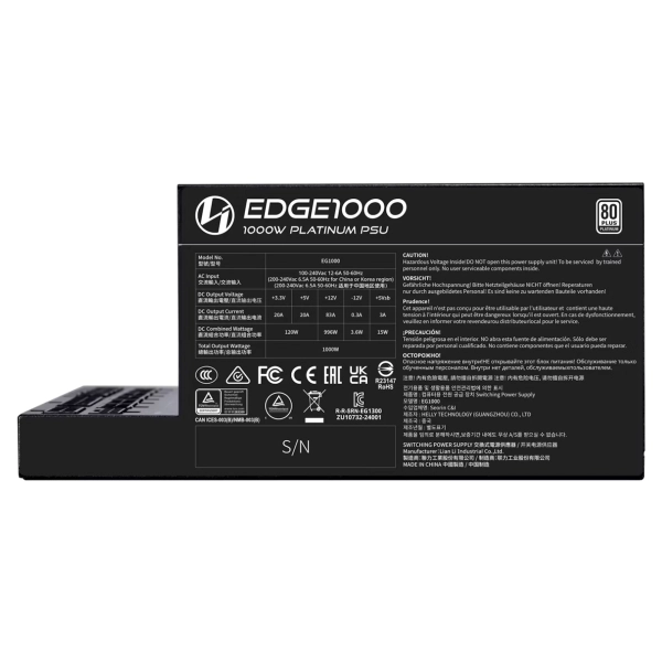 Купить Блок питания Lian Li EDGE1000 80 PLUS Platinum Black (G9P.EG1000.BE00.EU) - фото 3