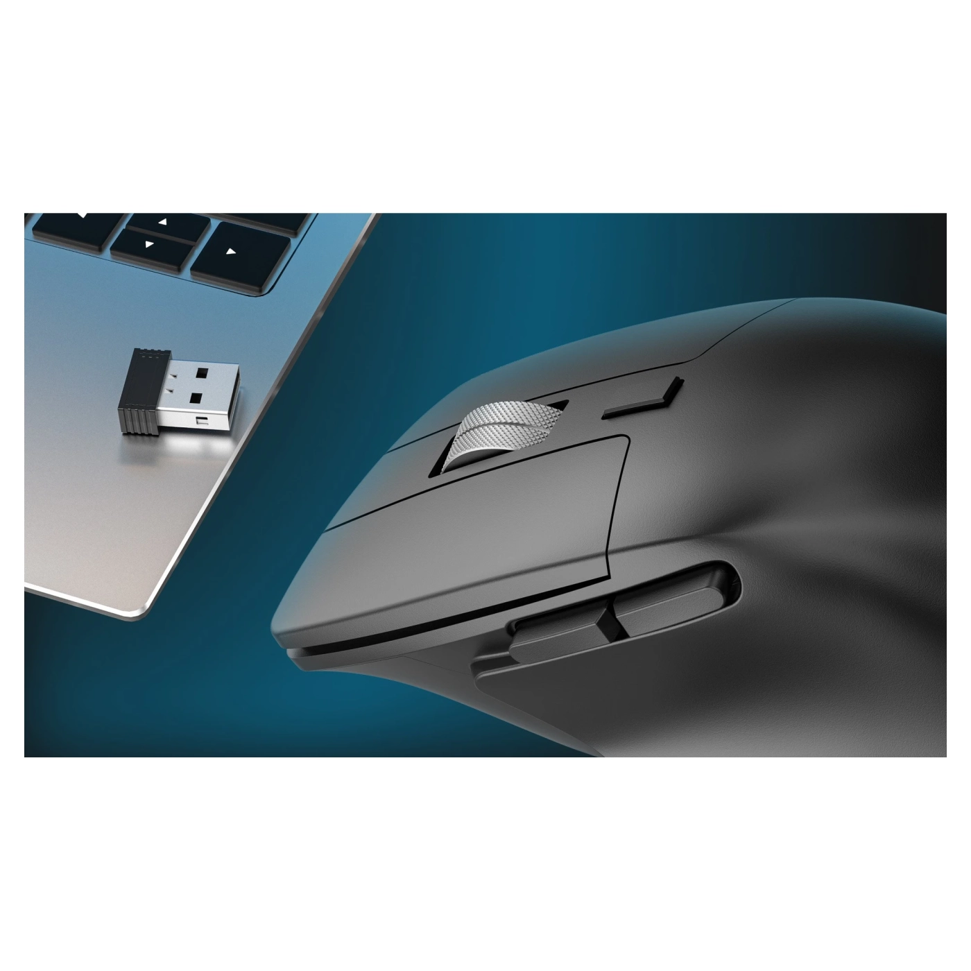 Купити Миша OfficePro M395B Silent Click Ergonomic Wireless Black - фото 3