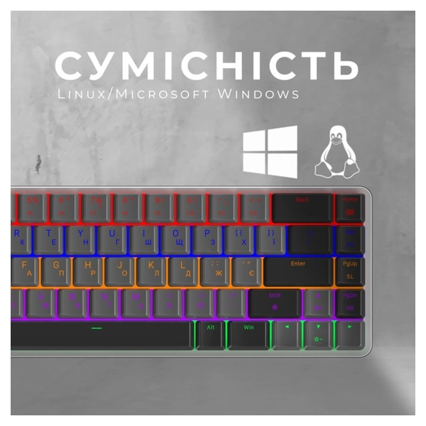 Купить Клавиатура GamePro MK122R Red Switch Low Profile Wireless Dark Gray - фото 4