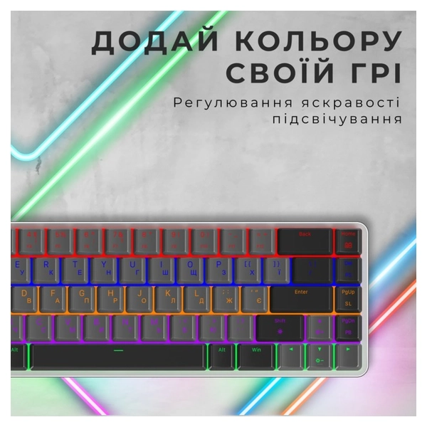 Купить Клавиатура GamePro MK122R Red Switch Low Profile Wireless Dark Gray - фото 5