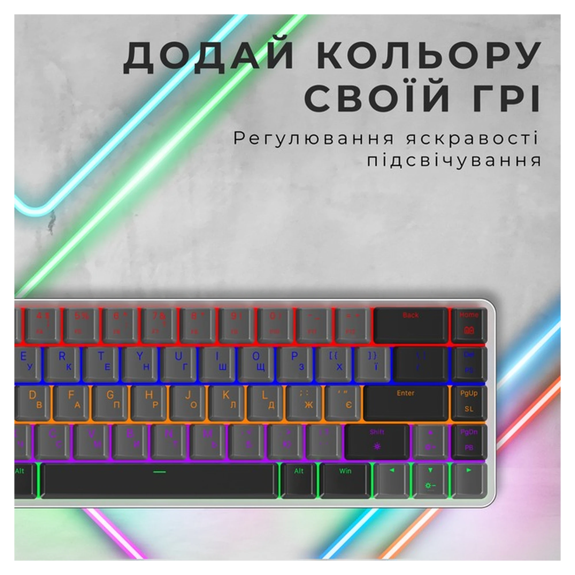 Купить Клавиатура GamePro MK122R Red Switch Low Profile Wireless Dark Gray - фото 5