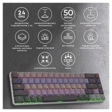 Купить Клавиатура GamePro MK122R Red Switch Low Profile Wireless Dark Gray - фото 6