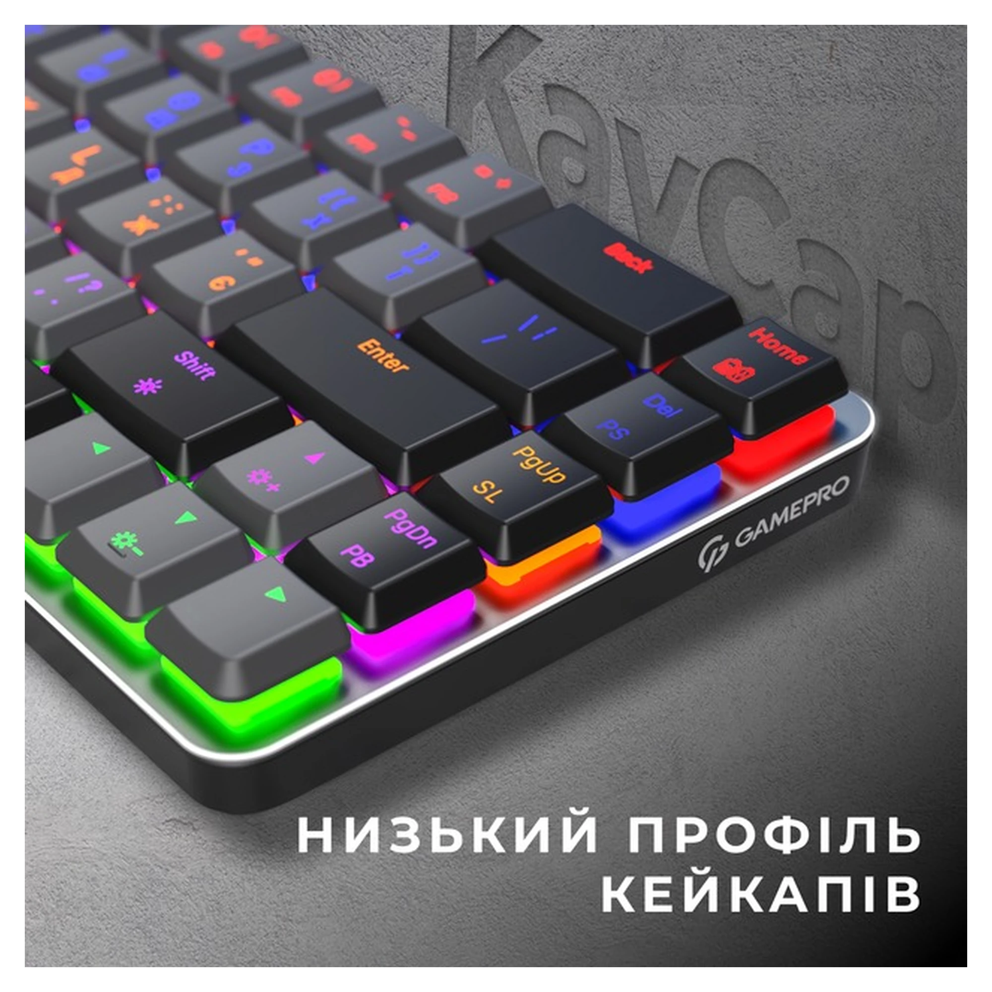 Купить Клавиатура GamePro MK122R Red Switch Low Profile Wireless Dark Gray - фото 7