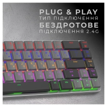 Купить Клавиатура GamePro MK122R Red Switch Low Profile Wireless Dark Gray - фото 8