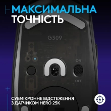 Купити Мишка Logitech G309 Lightspeed Wireless/Bluetooth Black (910-007199) - фото 4