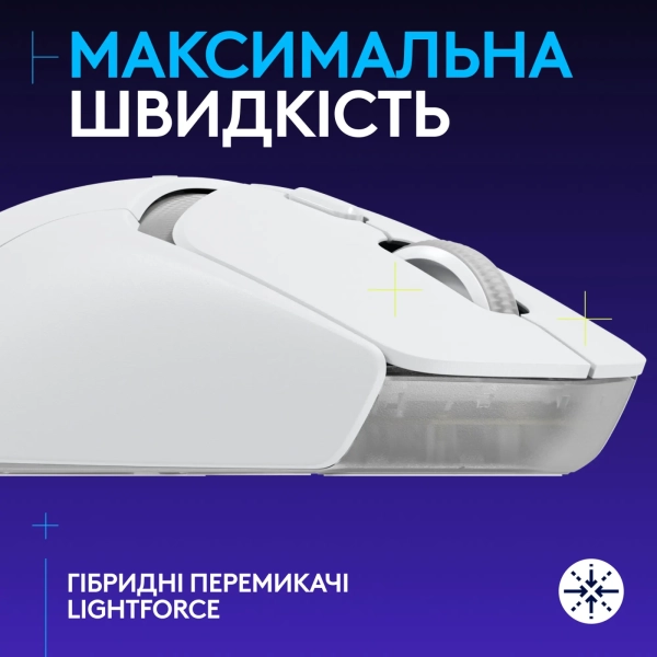 Купити Мишка Logitech G309 Lightspeed Wireless/Bluetooth White (910-007207) - фото 2