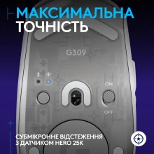 Купити Мишка Logitech G309 Lightspeed Wireless/Bluetooth White (910-007207) - фото 4
