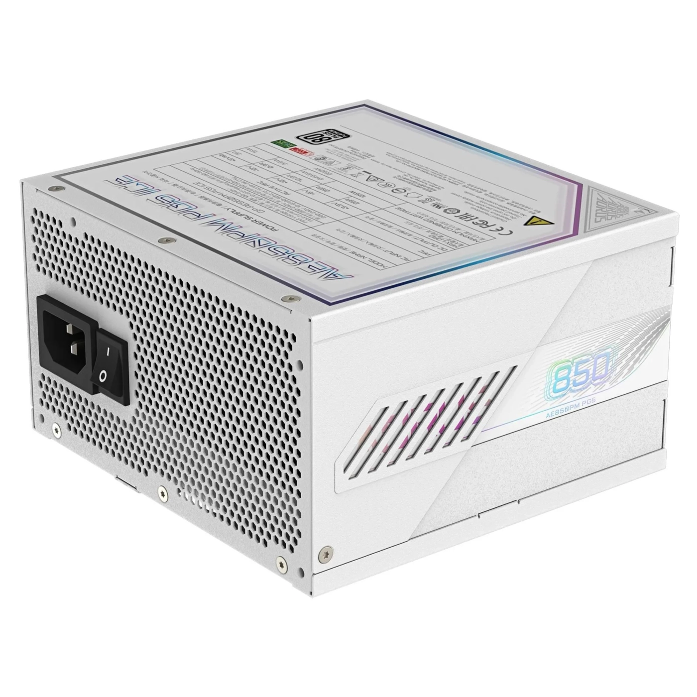 Купити Блок питания Gigabyte AE850PM PG5 850W 80+ Platinum Modular PCIe 5.0 (GP-AE850PM PG5 ICE) White - фото 2